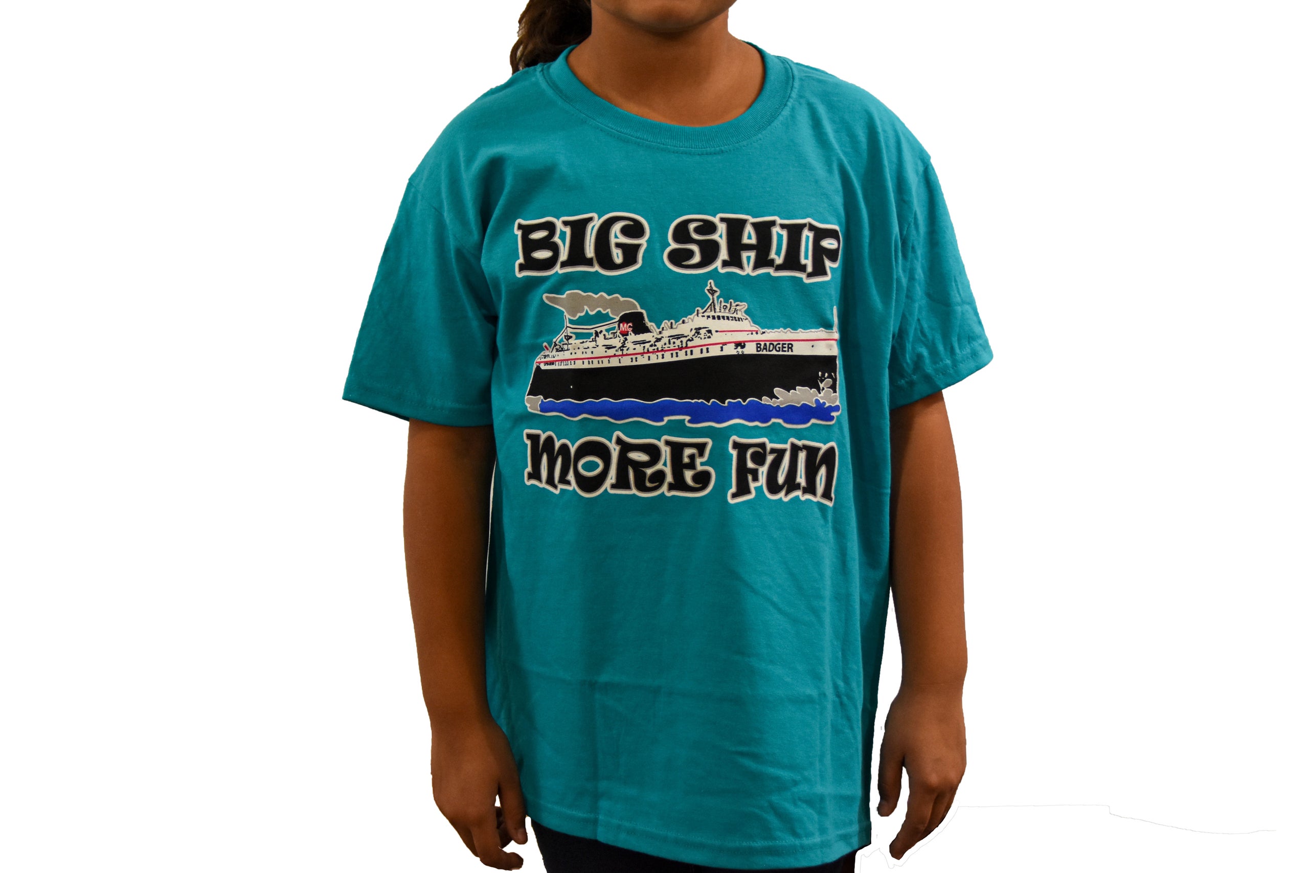 T-shirt Vintage Gildan Homme XL Gris - Badger Lake Michigan Carferry - Années 90 Deadstock