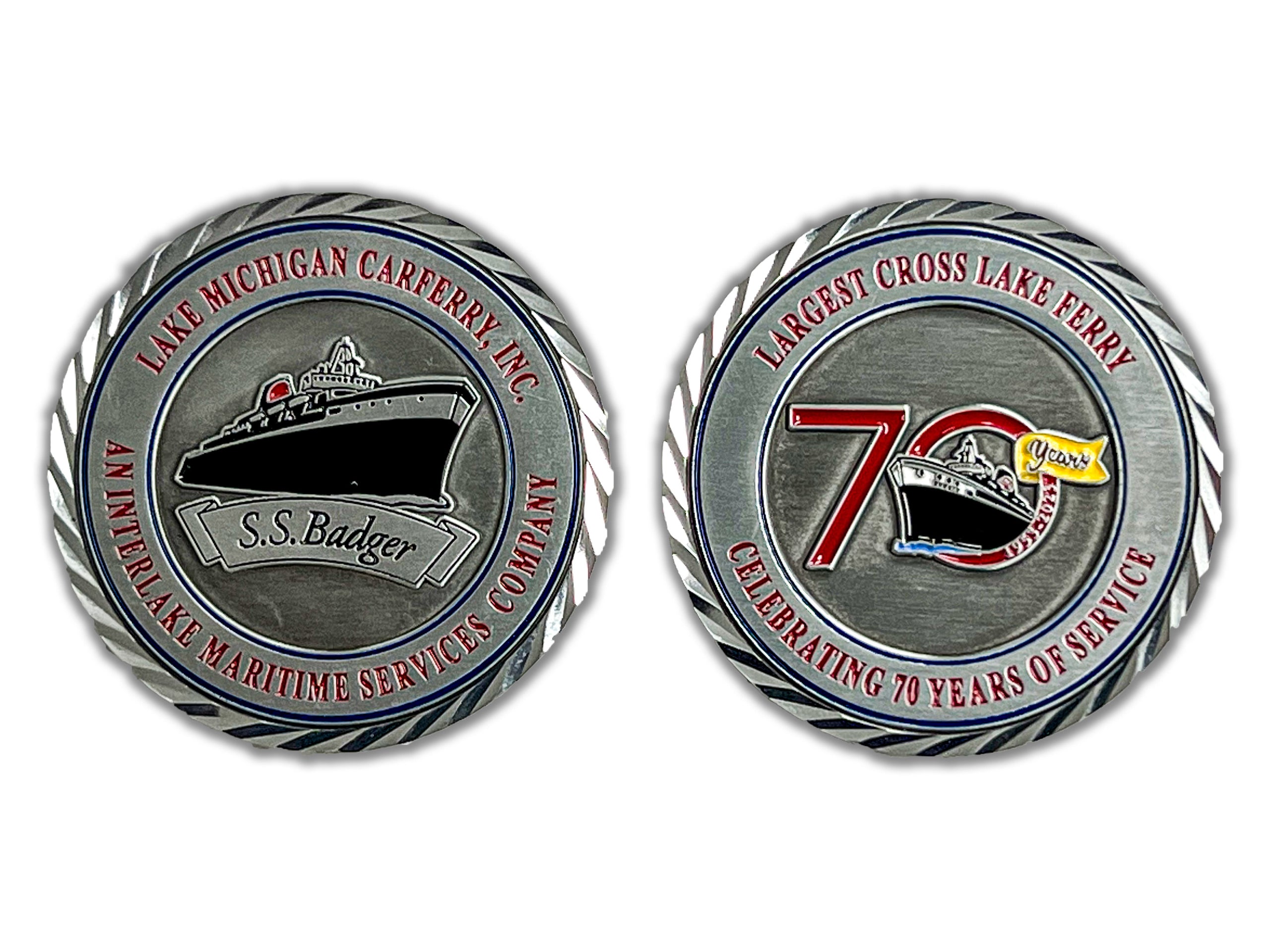 BADGER 70 Year Collector Coin Lake Michigan Carferry Inc